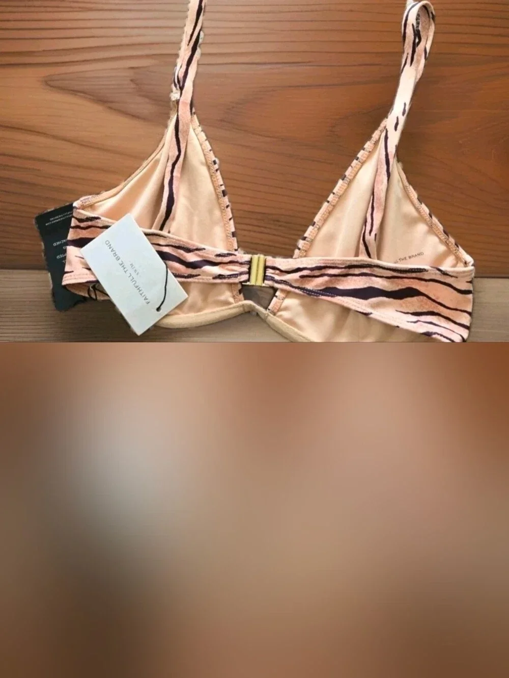 Faithfull The Brand Lavande Bikini Top Underwire Wyldie Animal Print Size USA 8